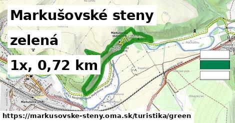 Markušovské steny Turistické trasy zelená 