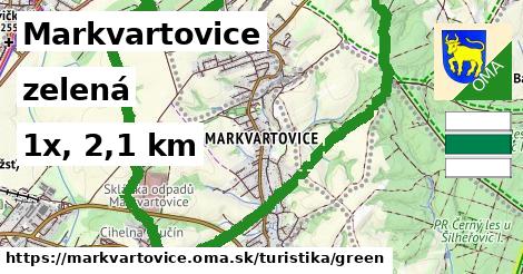 Markvartovice Turistické trasy zelená 