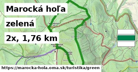Marocká hoľa Turistické trasy zelená 