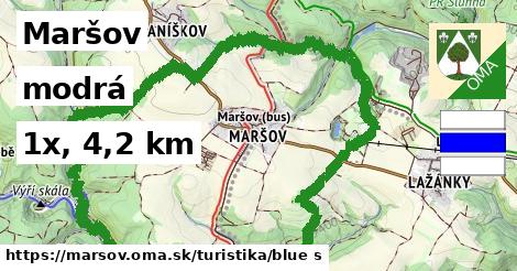 Maršov Turistické trasy modrá 