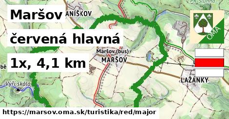 Maršov Turistické trasy červená hlavná