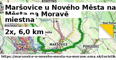 Maršovice u Nového Města na Moravě Turistické trasy miestna 