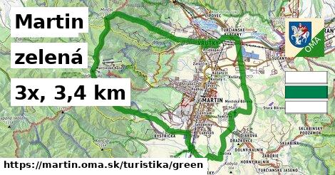 Martin Turistické trasy zelená 