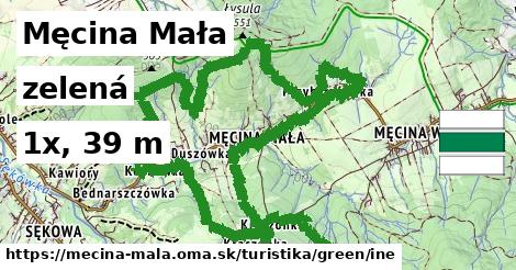 Męcina Mała Turistické trasy zelená iná
