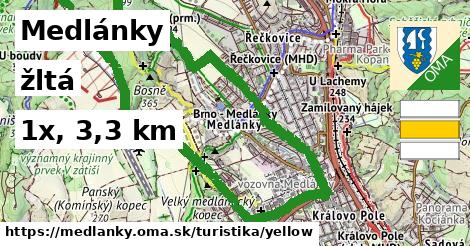 Medlánky Turistické trasy žltá 