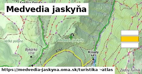 Medvedia jaskyňa Turistické trasy  