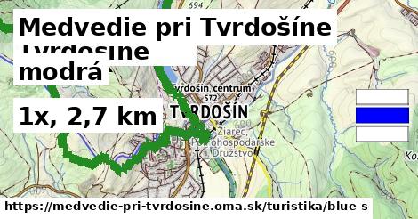 Medvedie pri Tvrdošíne Turistické trasy modrá 