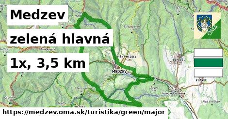 Medzev Turistické trasy zelená hlavná