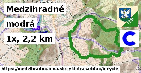 Medzihradné Cyklotrasy modrá bicycle