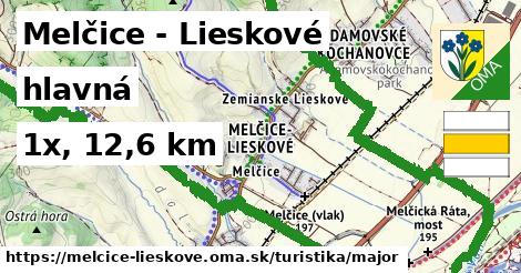 Melčice - Lieskové Turistické trasy hlavná 