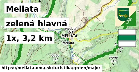 Meliata Turistické trasy zelená hlavná