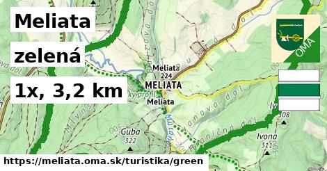 Meliata Turistické trasy zelená 