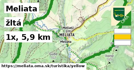 Meliata Turistické trasy žltá 