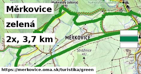 Měrkovice Turistické trasy zelená 