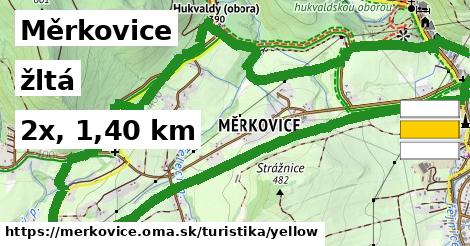 Měrkovice Turistické trasy žltá 