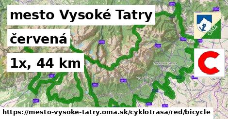 mesto Vysoké Tatry Cyklotrasy červená bicycle