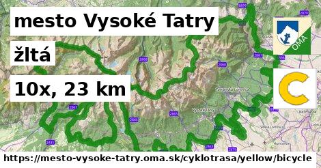 mesto Vysoké Tatry Cyklotrasy žltá bicycle