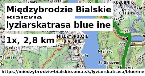 Międzybrodzie Bialskie Lyžiarske trasy modrá iná
