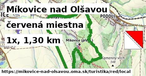 Míkovice nad Olšavou Turistické trasy červená miestna