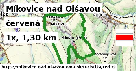 Míkovice nad Olšavou Turistické trasy červená 