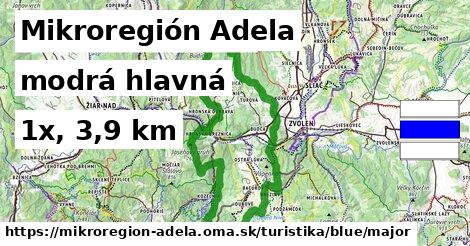 Mikroregión Adela Turistické trasy modrá hlavná