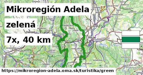 Mikroregión Adela Turistické trasy zelená 