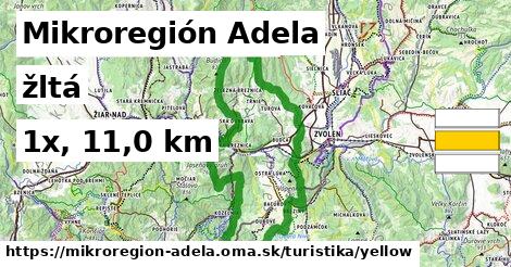 Mikroregión Adela Turistické trasy žltá 