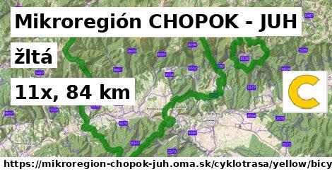 Mikroregión CHOPOK - JUH Cyklotrasy žltá bicycle