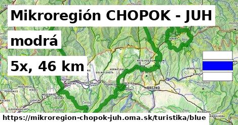 Mikroregión CHOPOK - JUH Turistické trasy modrá 