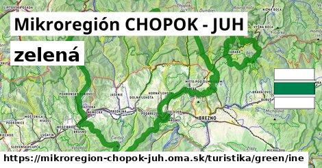 Mikroregión CHOPOK - JUH Turistické trasy zelená iná