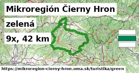 Mikroregión Čierny Hron Turistické trasy zelená 