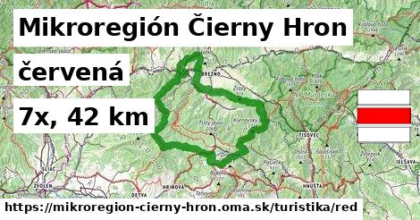 Mikroregión Čierny Hron Turistické trasy červená 