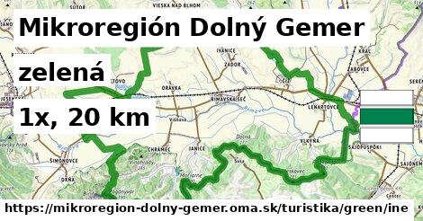 Mikroregión Dolný Gemer Turistické trasy zelená iná