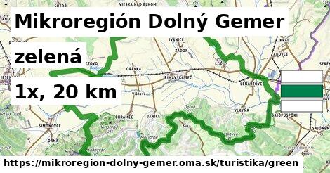 Mikroregión Dolný Gemer Turistické trasy zelená 