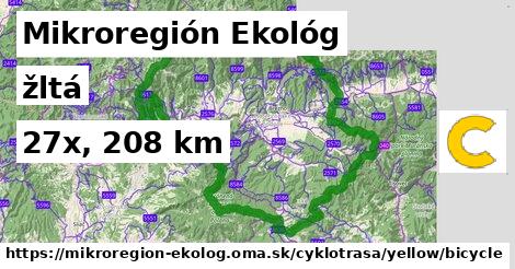 Mikroregión Ekológ Cyklotrasy žltá bicycle