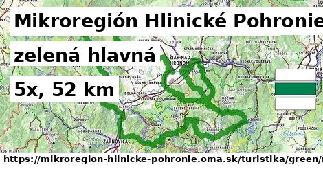 Mikroregión Hlinické Pohronie Turistické trasy zelená hlavná