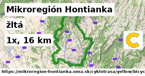 Mikroregión Hontianka Cyklotrasy žltá bicycle