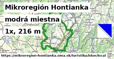 Mikroregión Hontianka Turistické trasy modrá miestna