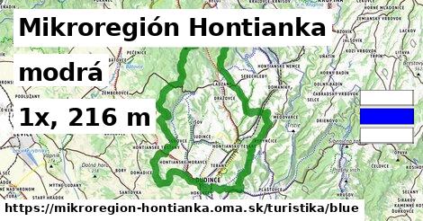 Mikroregión Hontianka Turistické trasy modrá 