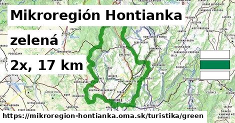 Mikroregión Hontianka Turistické trasy zelená 