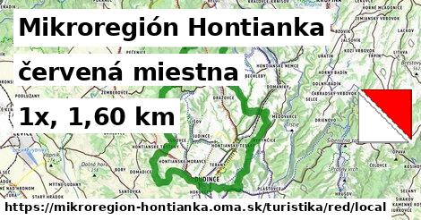 Mikroregión Hontianka Turistické trasy červená miestna