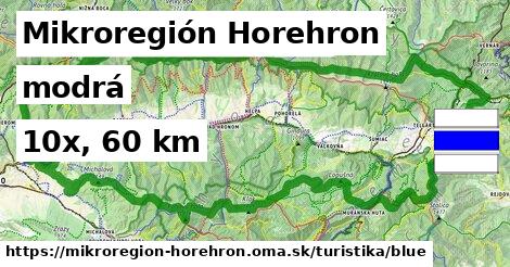 Mikroregión Horehron Turistické trasy modrá 
