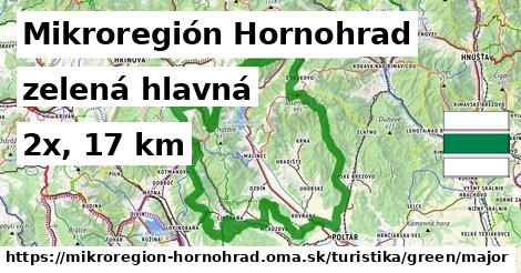 Mikroregión Hornohrad Turistické trasy zelená hlavná