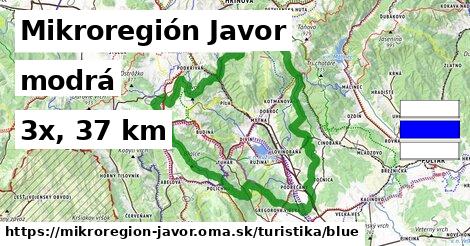 Mikroregión Javor Turistické trasy modrá 