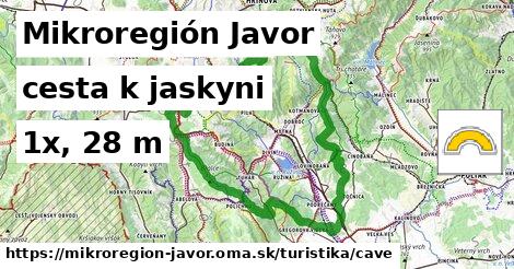 Mikroregión Javor Turistické trasy cesta k jaskyni 