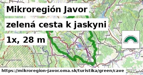 Mikroregión Javor Turistické trasy zelená cesta k jaskyni