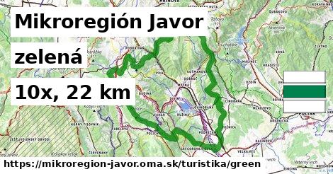 Mikroregión Javor Turistické trasy zelená 