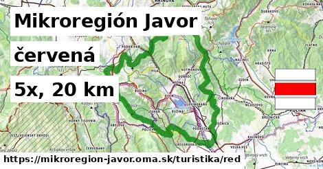 Mikroregión Javor Turistické trasy červená 