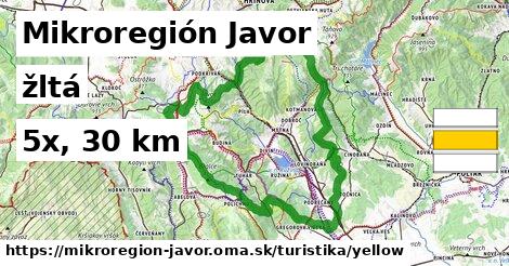 Mikroregión Javor Turistické trasy žltá 