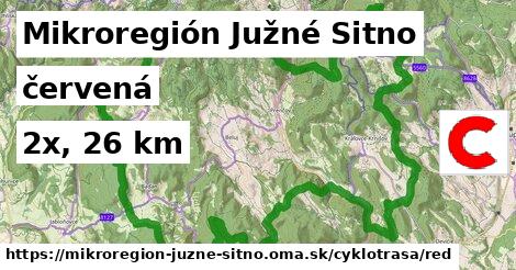 Mikroregión Južné Sitno Cyklotrasy červená 